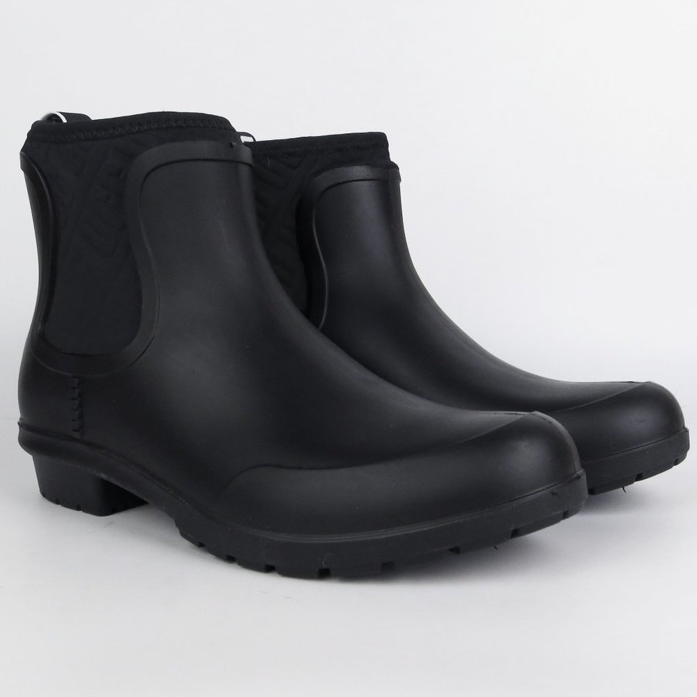 UGG Chevonne Rain Boots Fur Insole Black NEW - Picture 3 of 6